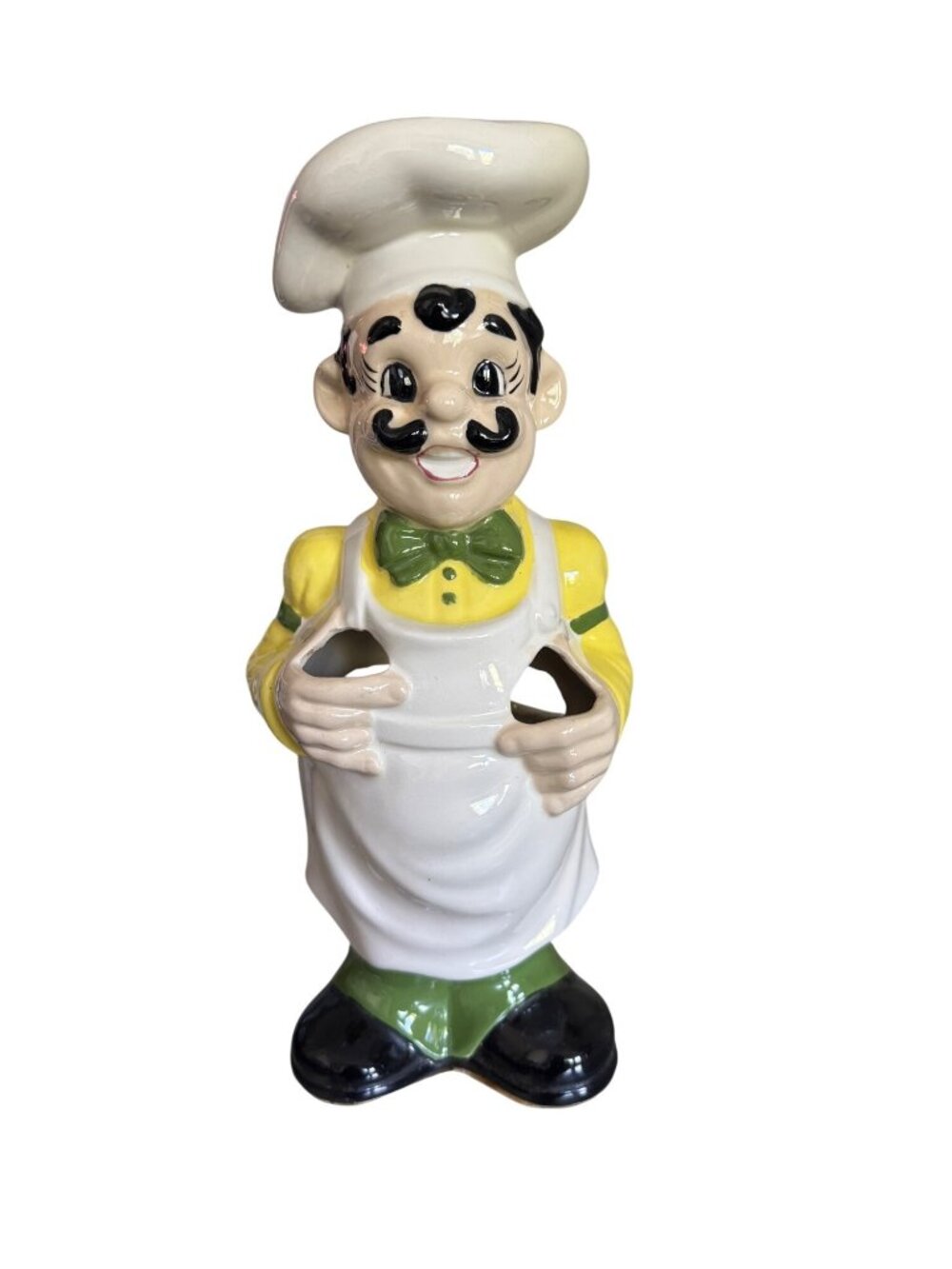 Vintage Jolly Chef Ceramic Kitchen Utensil Holder Retro Kitchen Deco - Picture 2 of 9